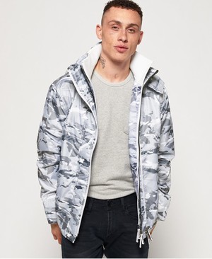 Superdry Hooded Print Pop Cipzár SD-Windcheater Férfi Kabát Camo | RFBXV2873